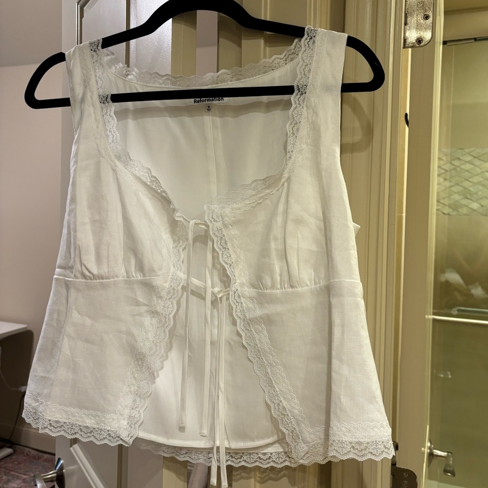 Reformation Rosalie Linen Top